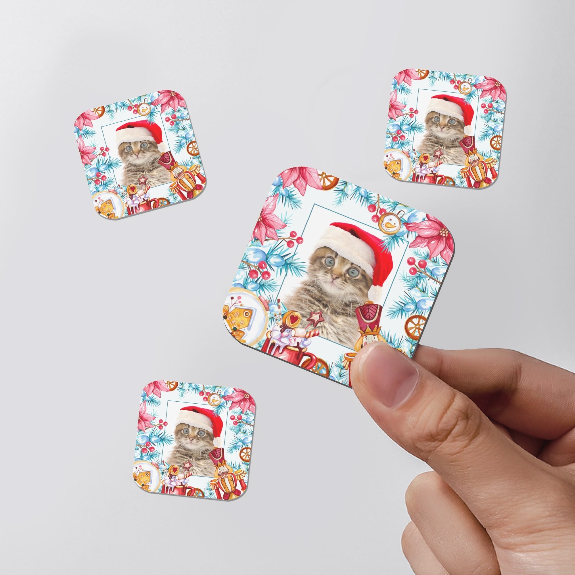 Personalized Magnetic Photos Gifts Fridge Stickers 4 Pcs