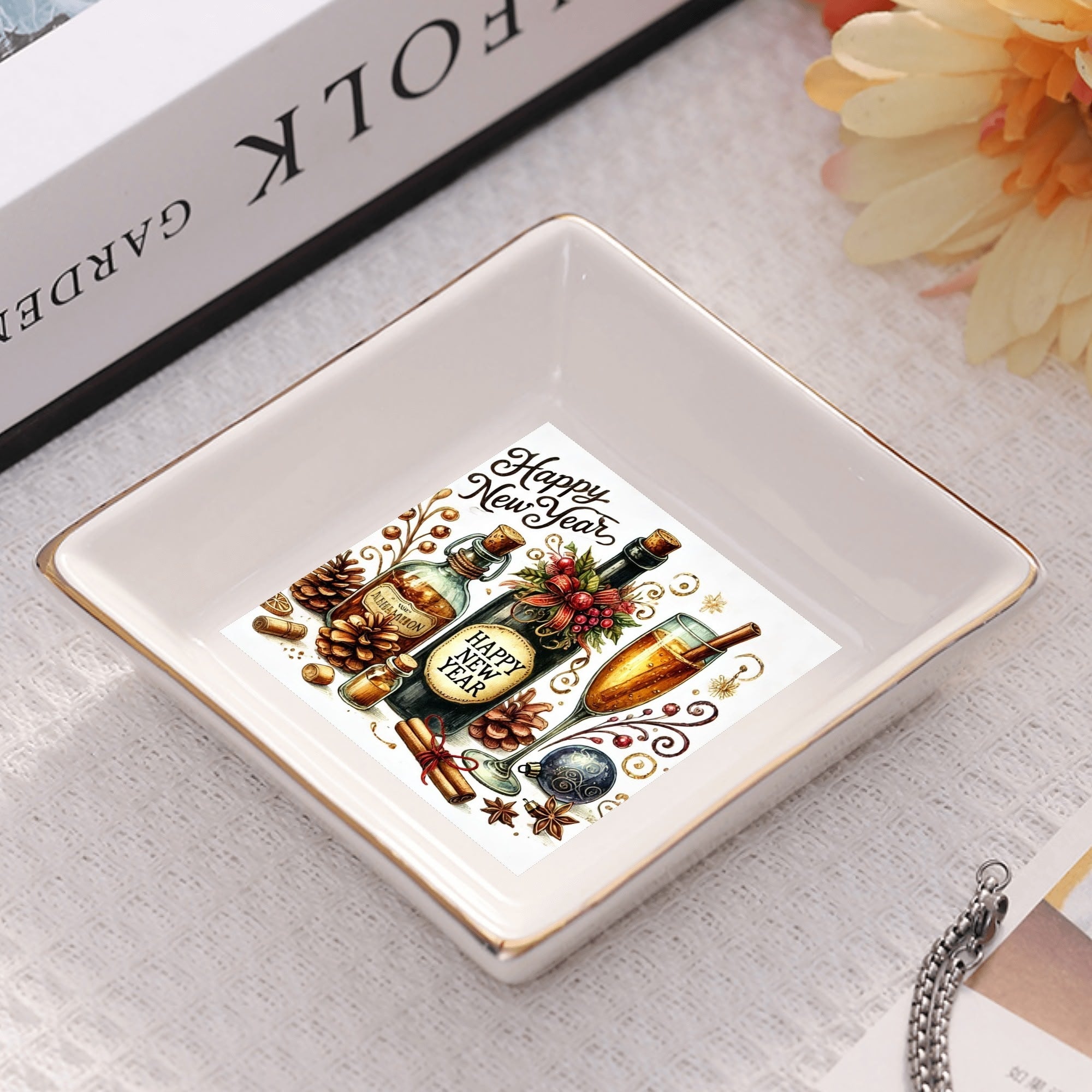 Custom Ceramic Square Dinner Plates Appetizer Plates 1 Pcs ,2 Pcs, 4 Pcs Christmas decoration