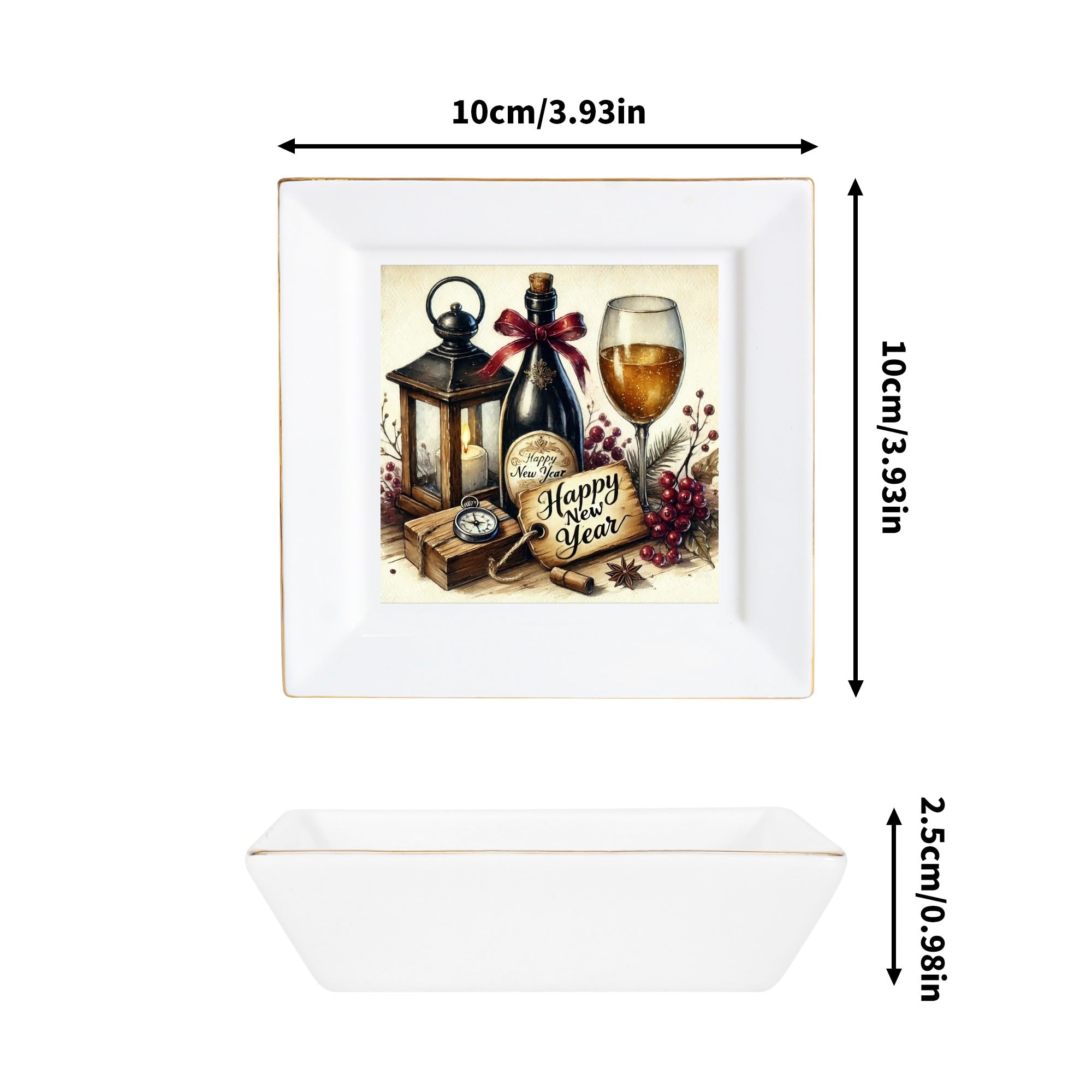 Custom Ceramic Square Dinner Plates Appetizer Plates 1 Pcs ,2 Pcs, 4 Pcs Christmas decoration