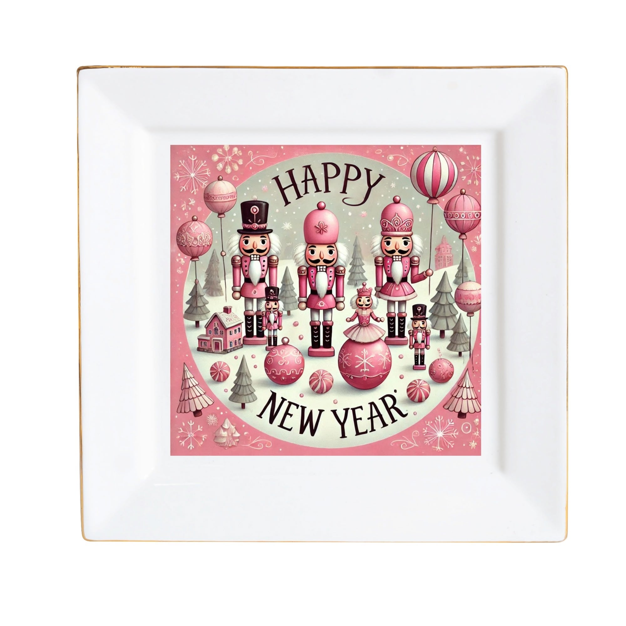 Custom Ceramic Square Dinner Plates Appetizer Plates 1 Pcs ,2 Pcs, 4 Pcs Christmas decoration