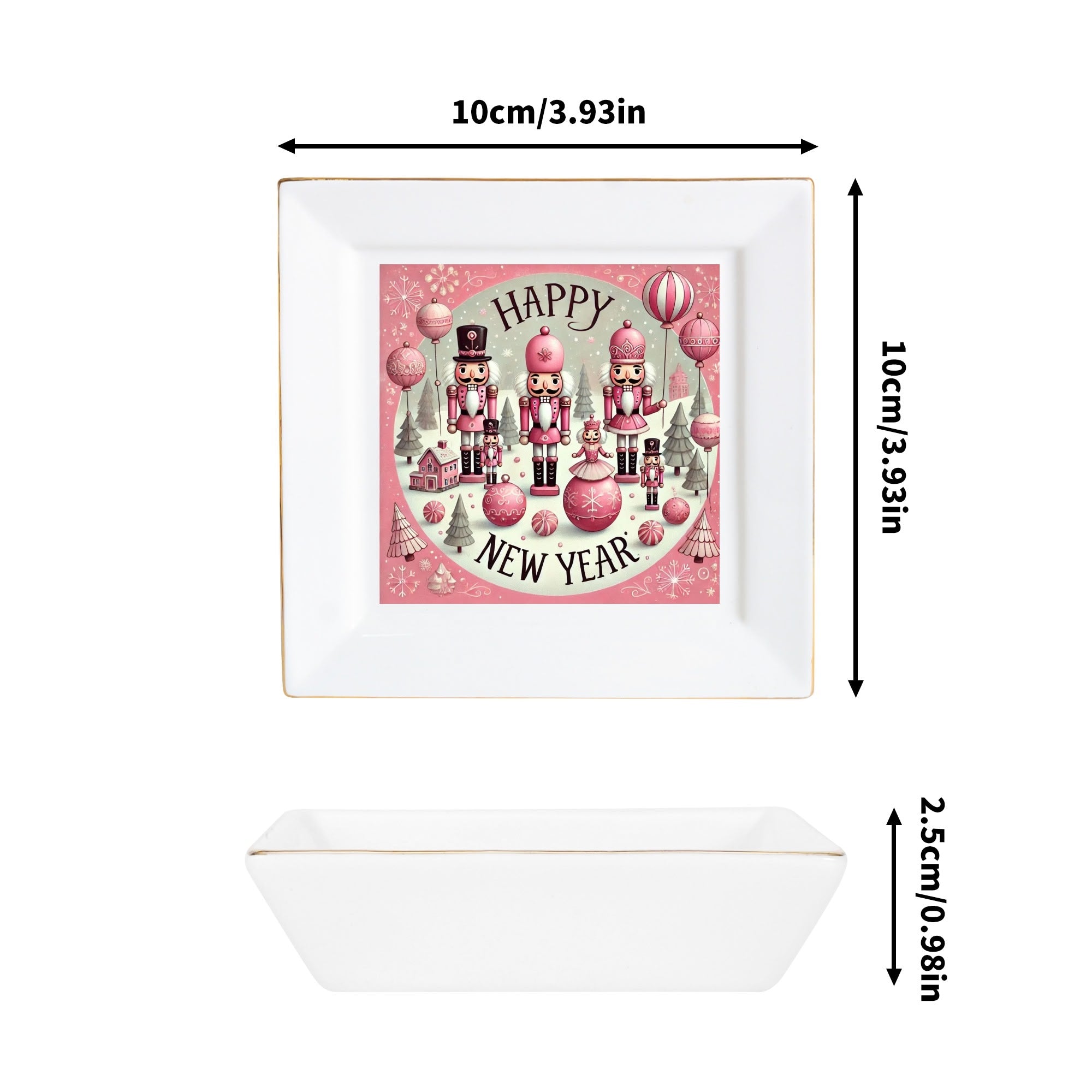 Custom Ceramic Square Dinner Plates Appetizer Plates 1 Pcs ,2 Pcs, 4 Pcs Christmas decoration