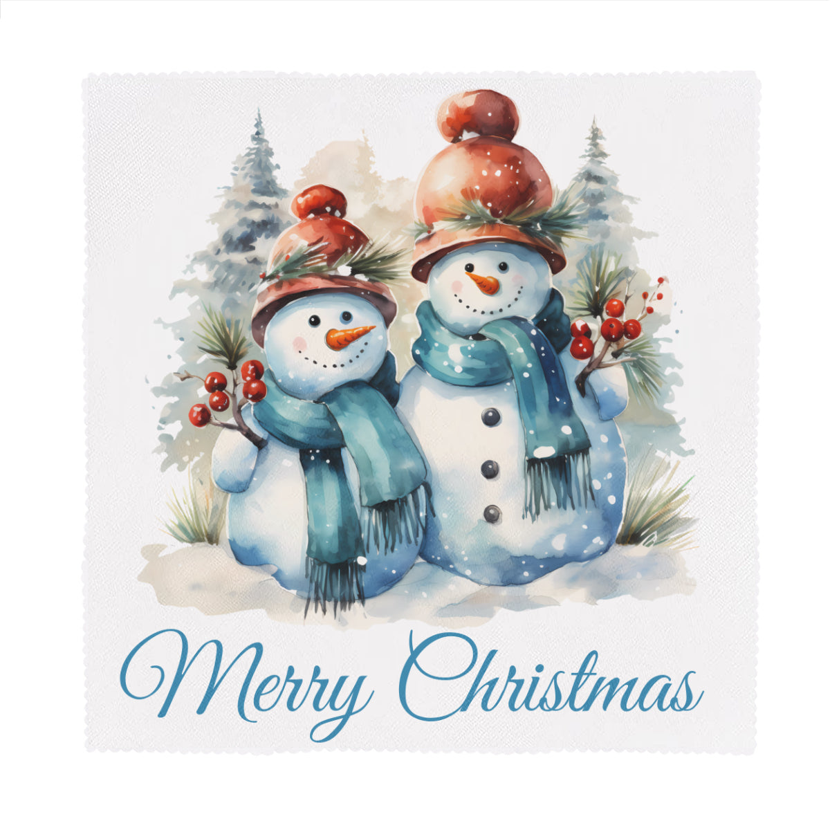 Napkin Fabric| Polyester - Snowman Christmas