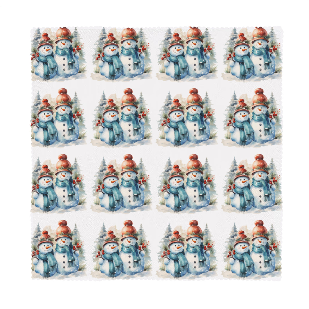 Napkin Fabric| Polyester - Snowman Christmas