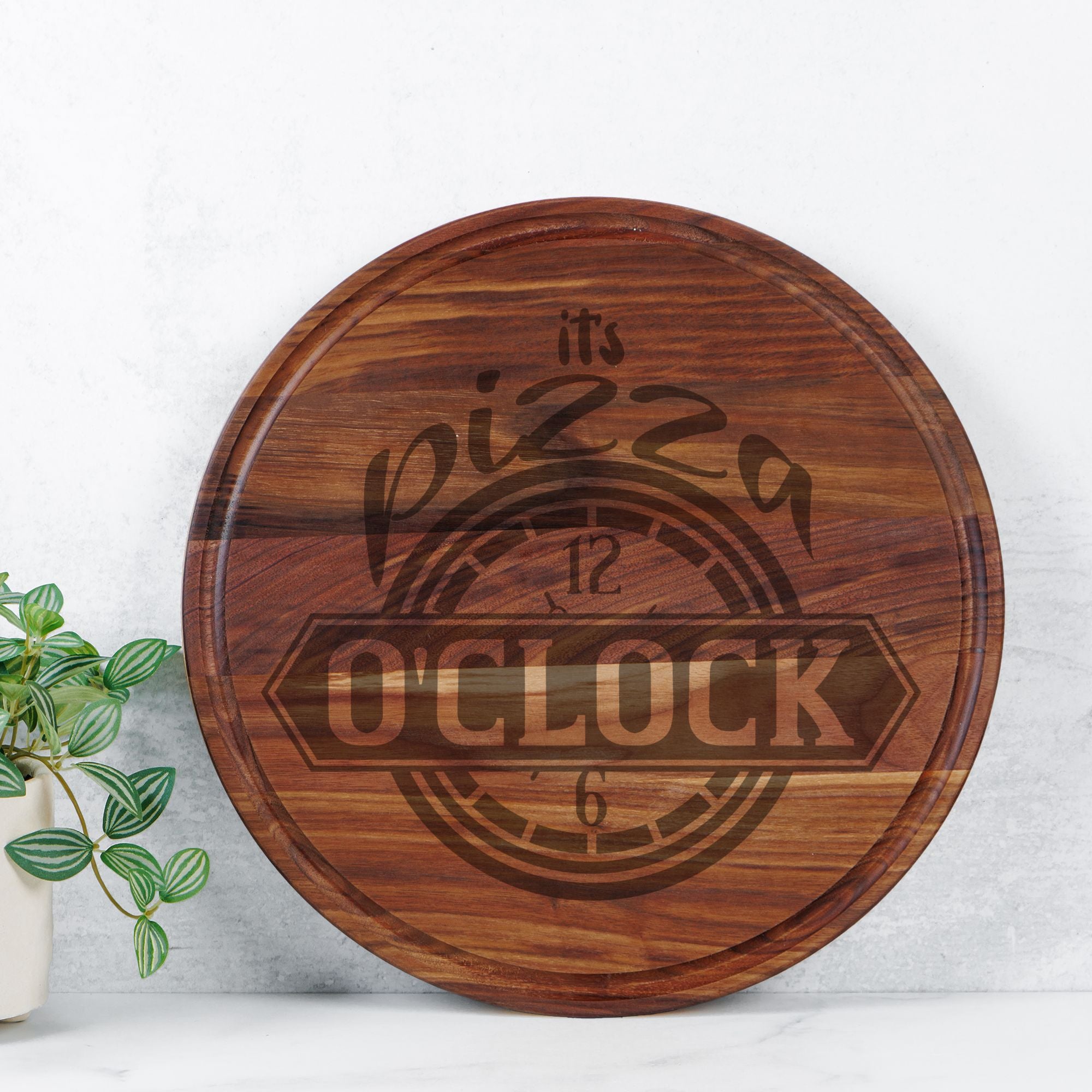 Round Charcuterie Board with Groove - 13.5” x 13.5”