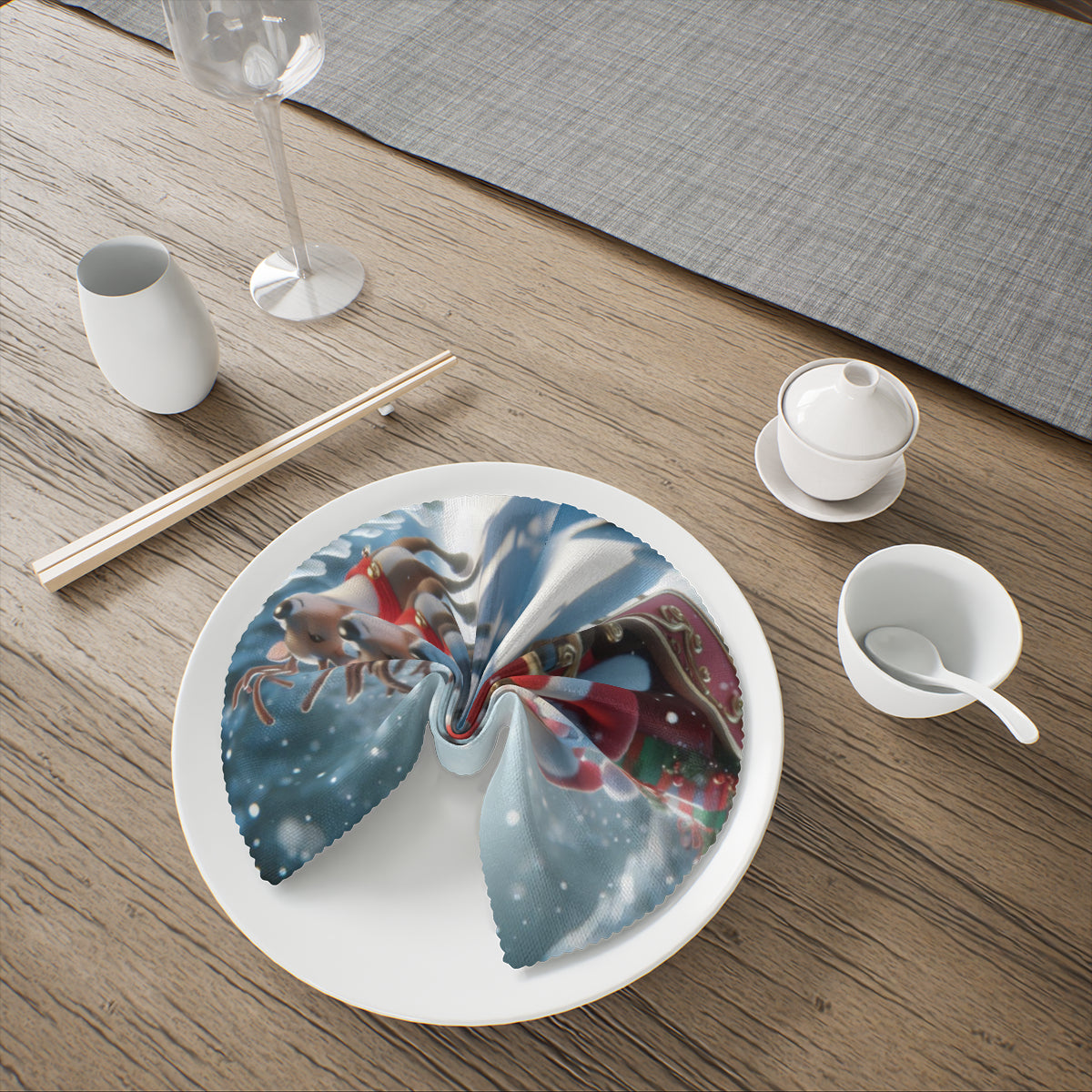 Napkin Fabric| Polyester - Santa is coming