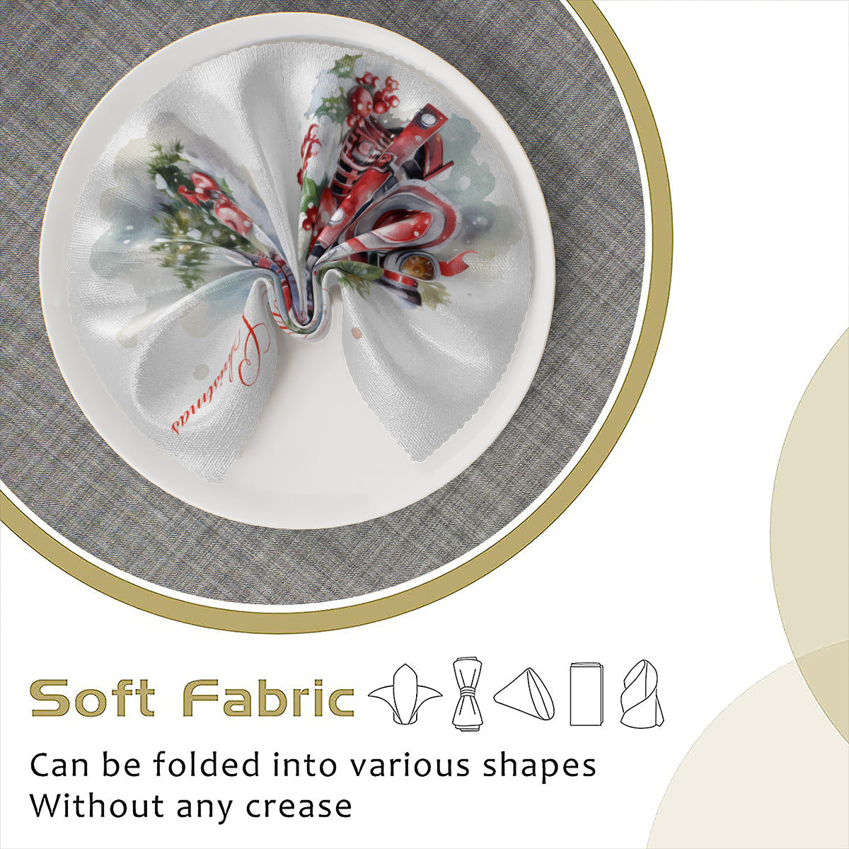 Napkin Fabric| Polyester - polar Express