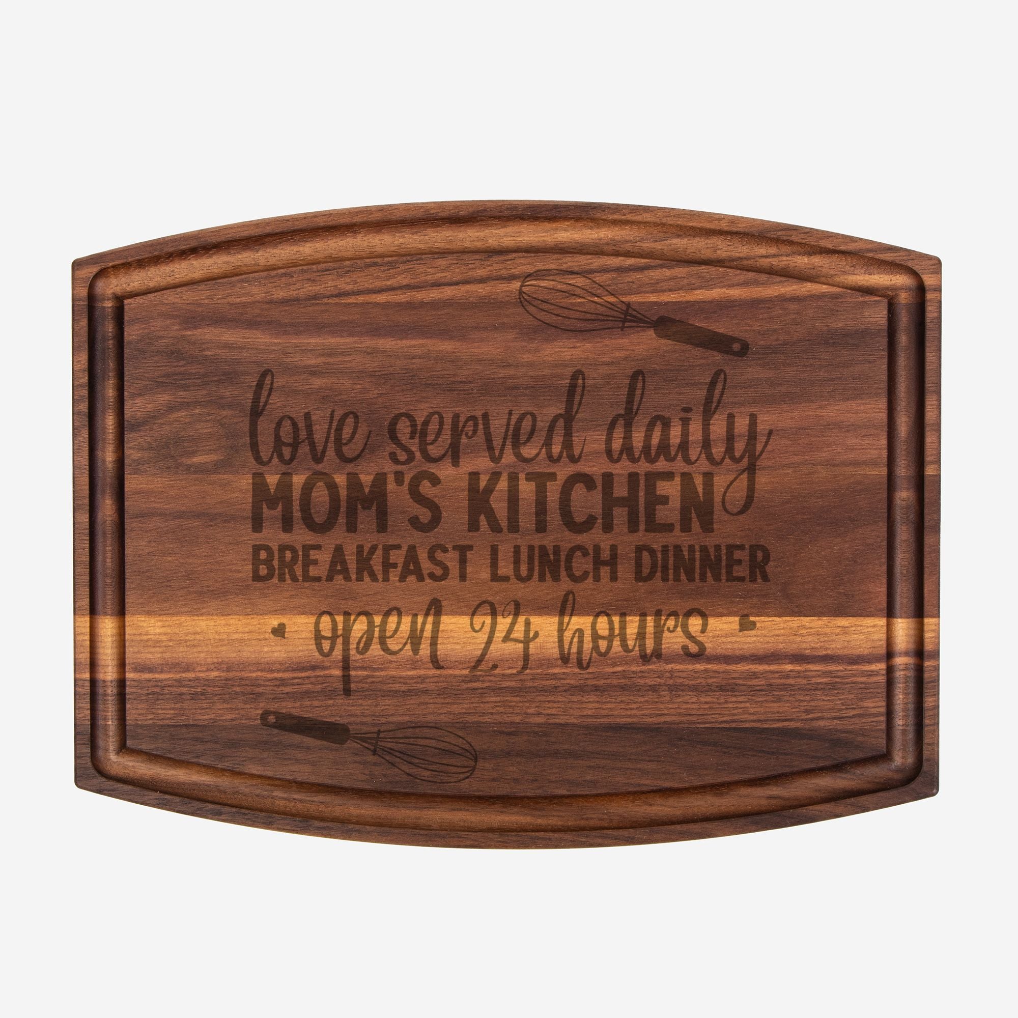 Arched Wood Cutting Board with Groove - 12" x 9"