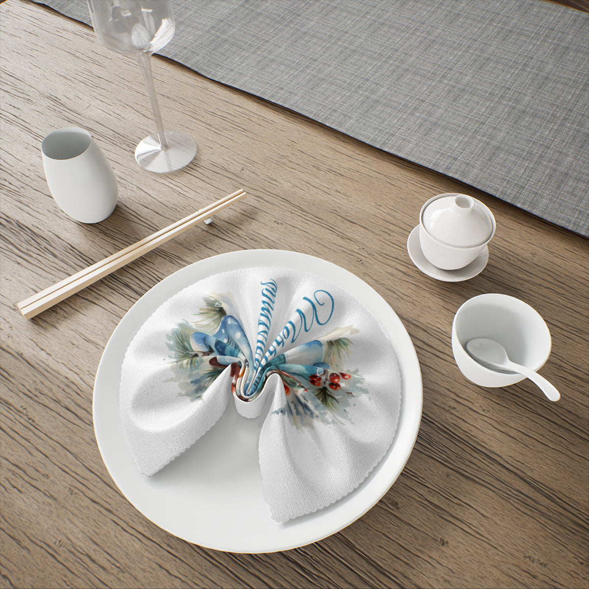 Napkin Fabric| Polyester - Snowman Christmas