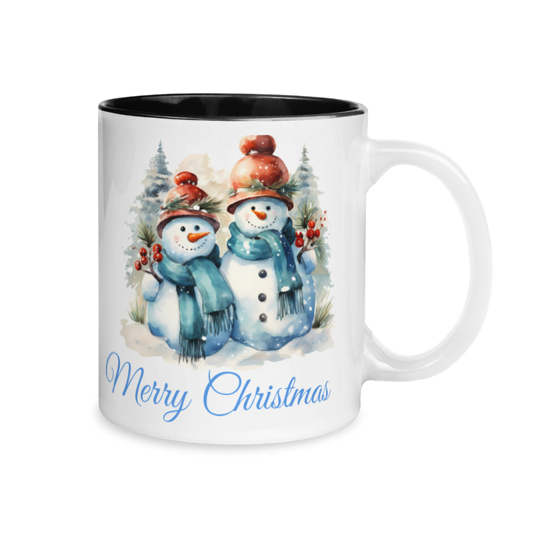 Personalized Internal Black Mug (325ml/11oz) | Ceramic - Snowman Christmas