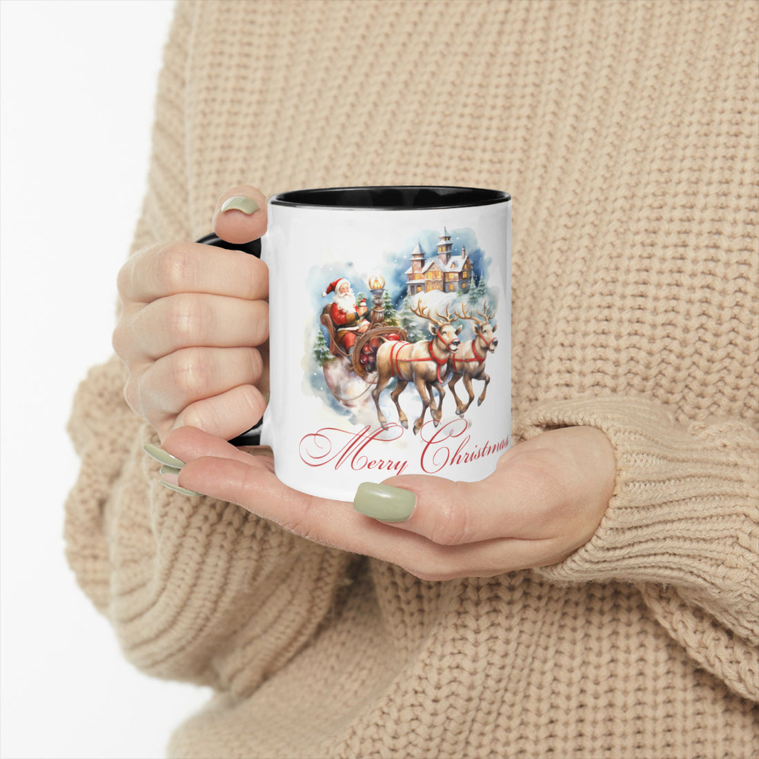 Personalized Two-Tone Mug (325ml/11oz) | Ceramic - Santa Claus is coming