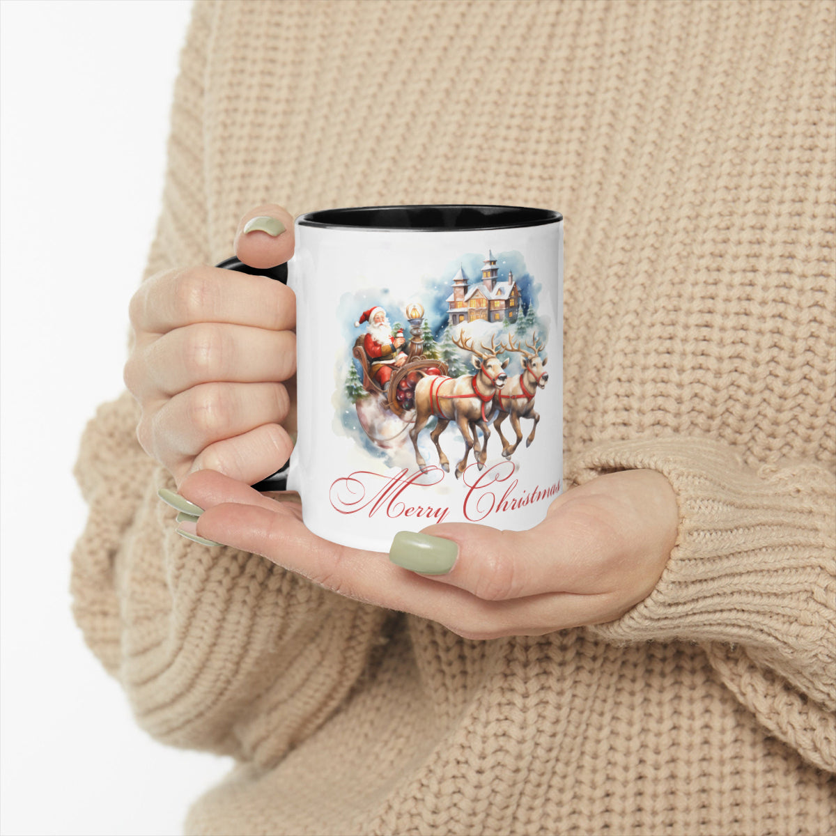 Personalized Two-Tone Mug (325ml/11oz) | Ceramic - Santa Claus is coming