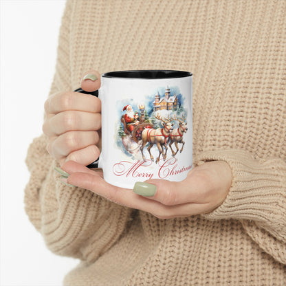 Santa Claus is coming Two-Tone Mug