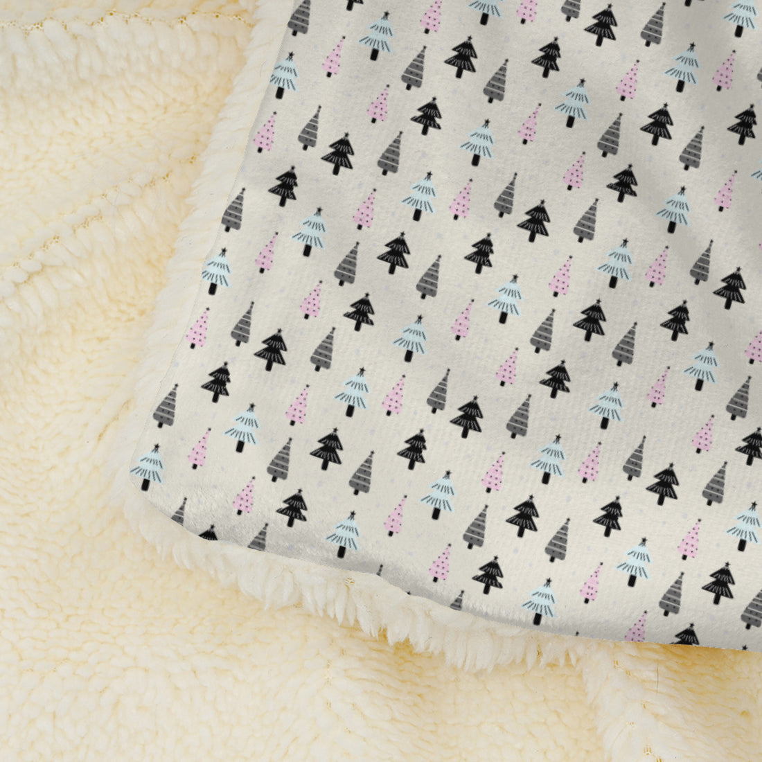 Single-Sided Printed Double-Layer Premium Blanket | 410GSM Long Pile Coral Fleece - pattern Christmas