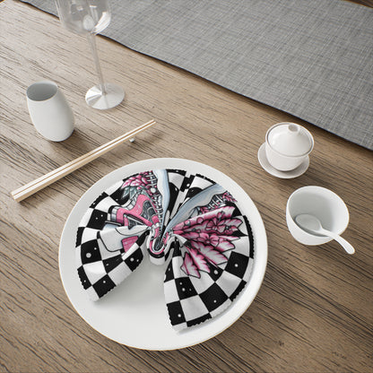 Christmas Napkins black and white with pink Christmas House