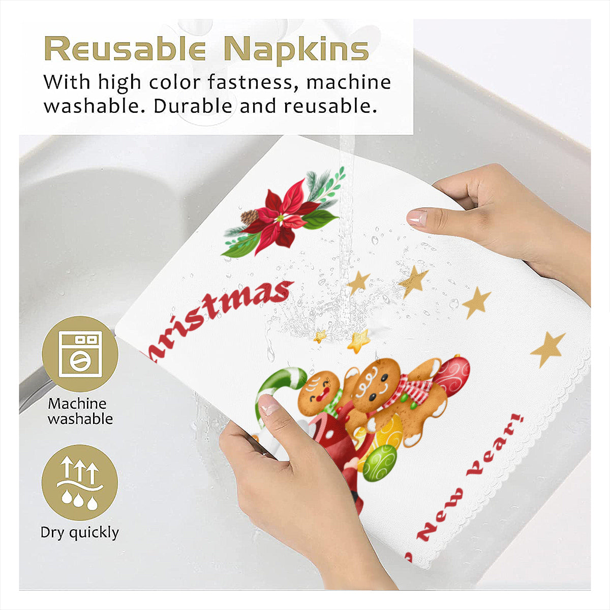 Christmas Napkin Fabric｜ Polyester