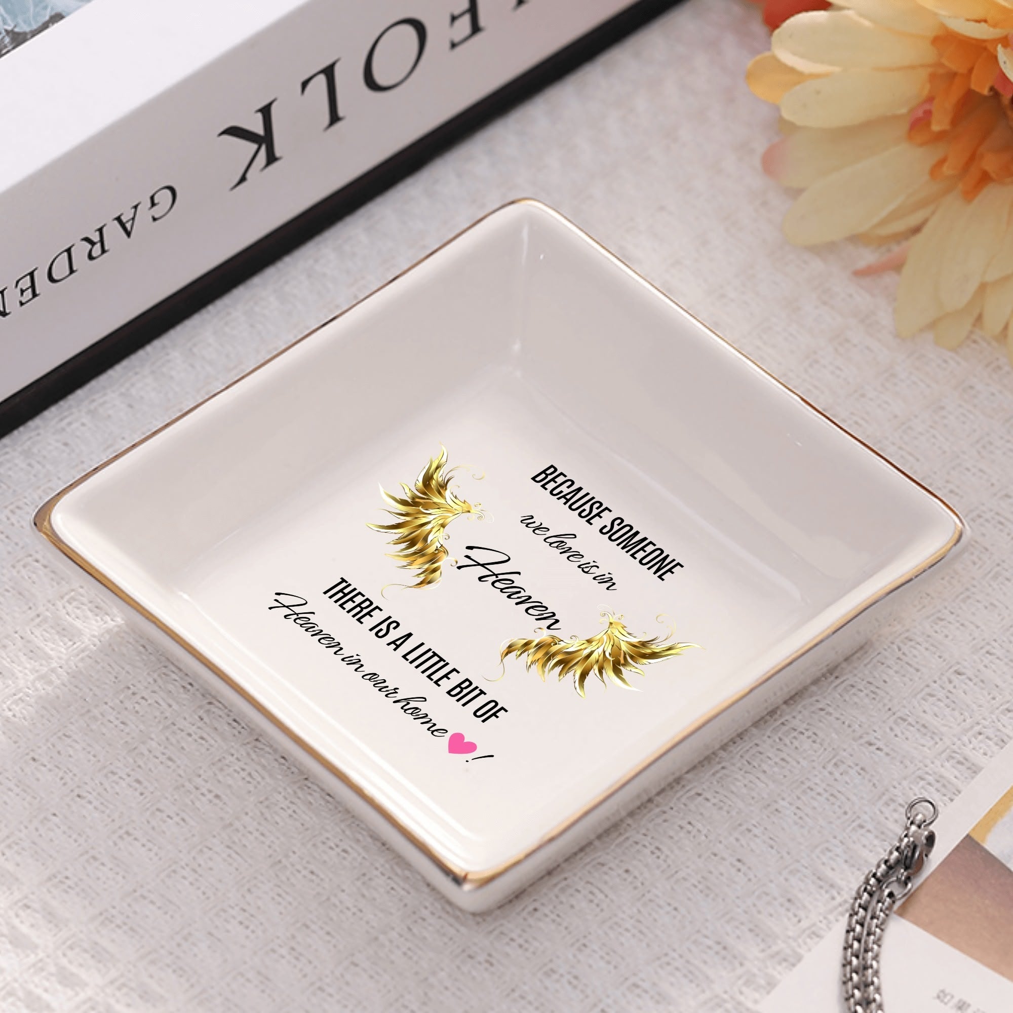 Ceramic Square Plates, Because someone we love is in Heaven