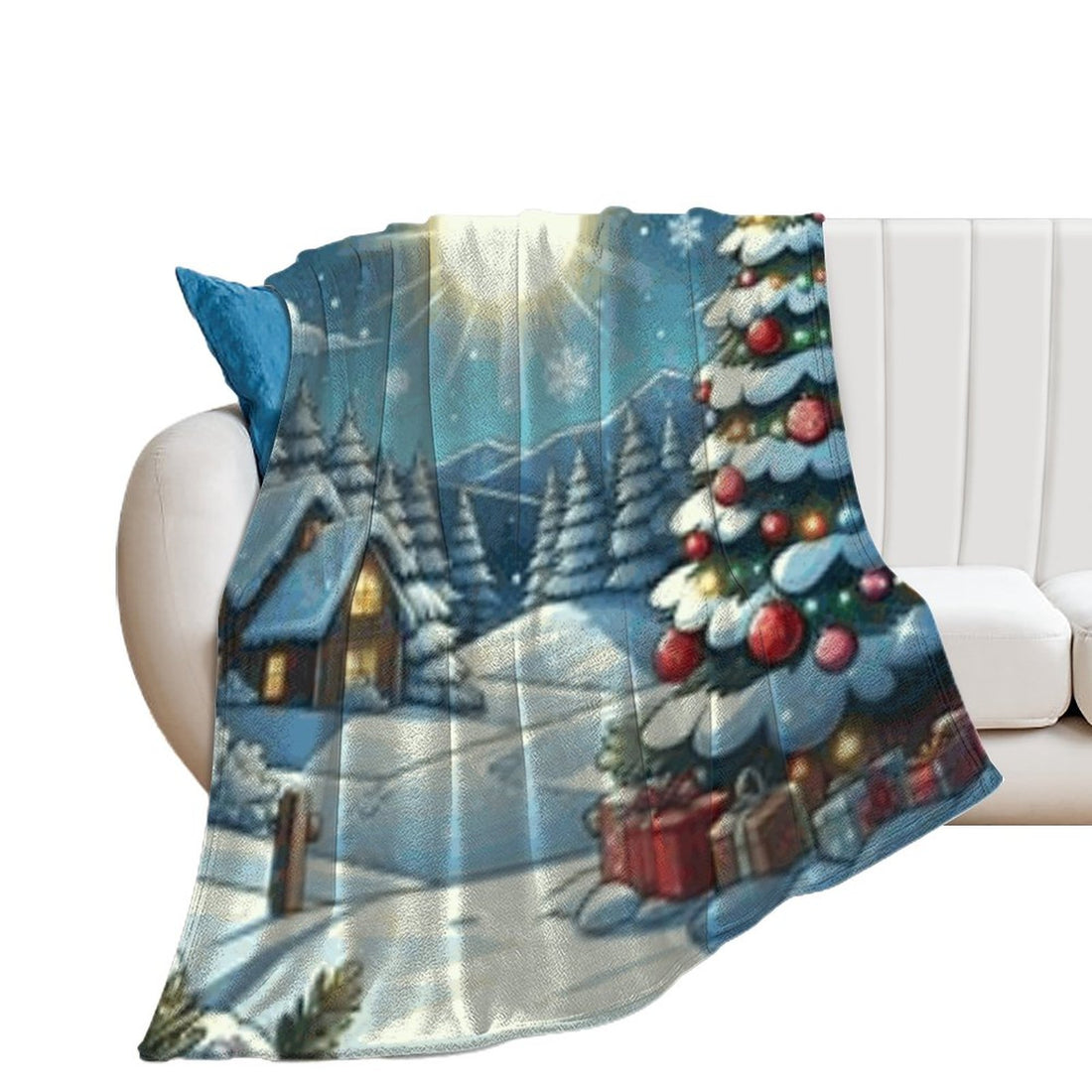 250gsm Flannel Throw Blanket-60&quot;x80&quot; - White ffffff / 60&quot;×80&quot;/ 150x200cm - ChristmasLoving.Shop