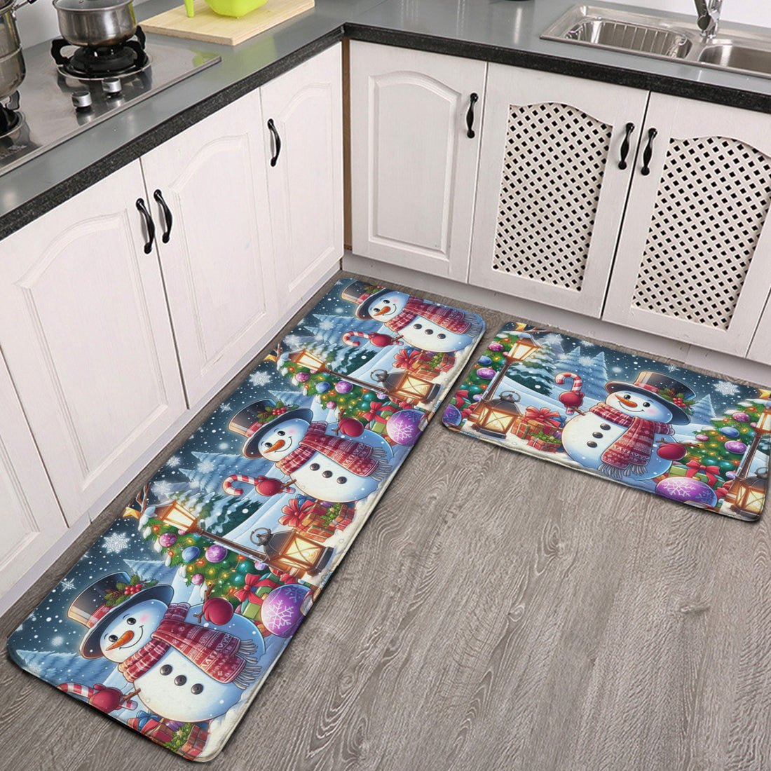 Kitchen Mat Christmas Snowman