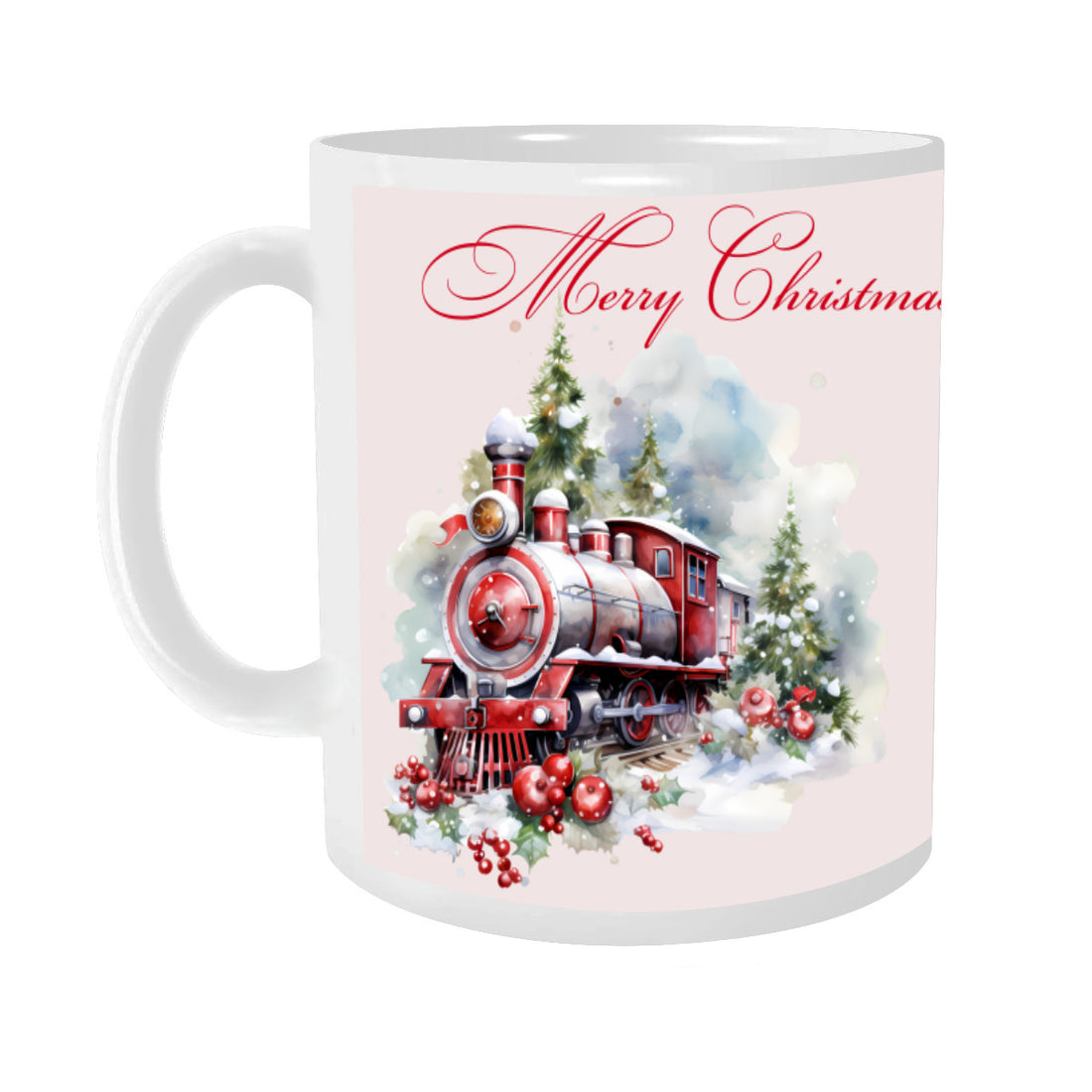 High Quality Scratch Resistant Mug (325ml/11oz) | Ceramic - vecteezy_train-christmas-day-watercolor-clipart-sublimation-ai_28707239 - White / One Size - ChristmasLoving.Shop