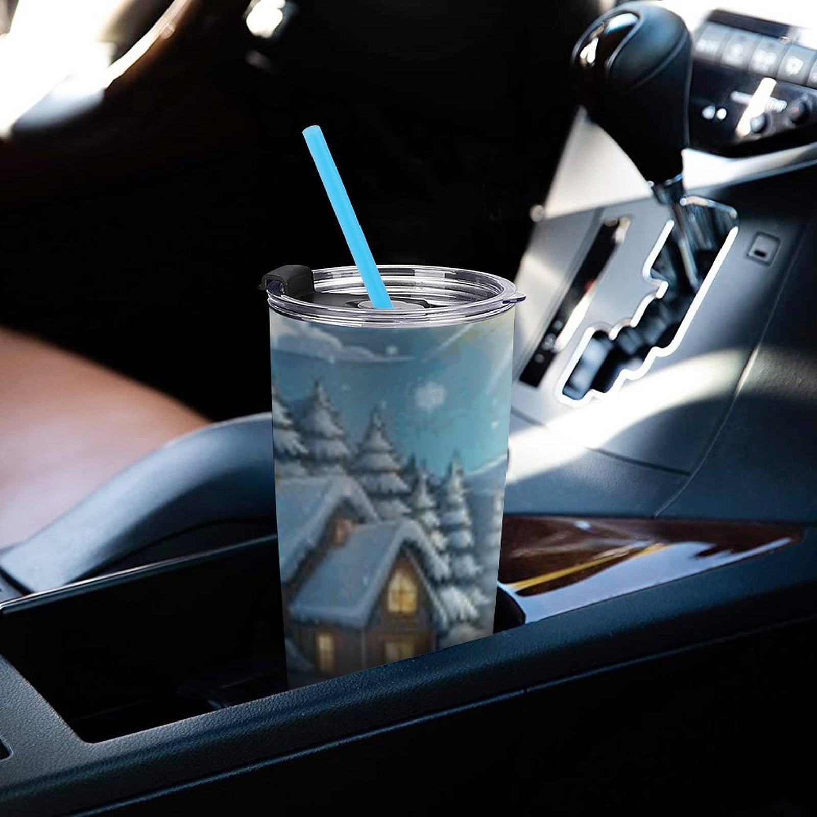 Car Travel Coffee Mug with Lid (All-Over Printing)