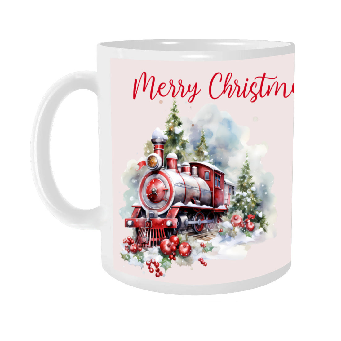 High Quality Scratch Resistant Mug (325ml/11oz) | Ceramic - vecteezy_train-christmas-day-watercolor-clipart-sublimation-ai_28707239 - White / One Size - ChristmasLoving.Shop