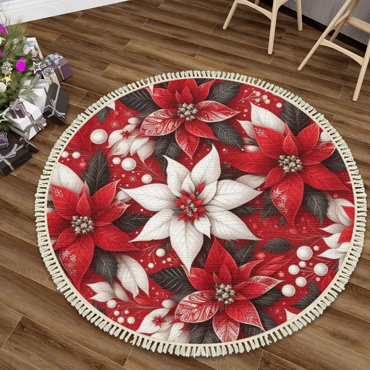 Multiple Sizes Round Area Rug with Tassels