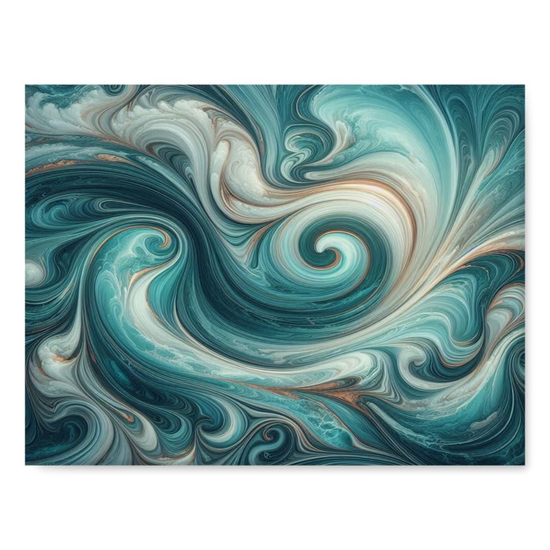 Epoxy Look Cutting Board – Turquoise and White Design