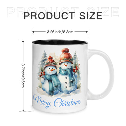 Personalized Internal Black Mug (325ml/11oz) | Ceramic - Snowman Christmas