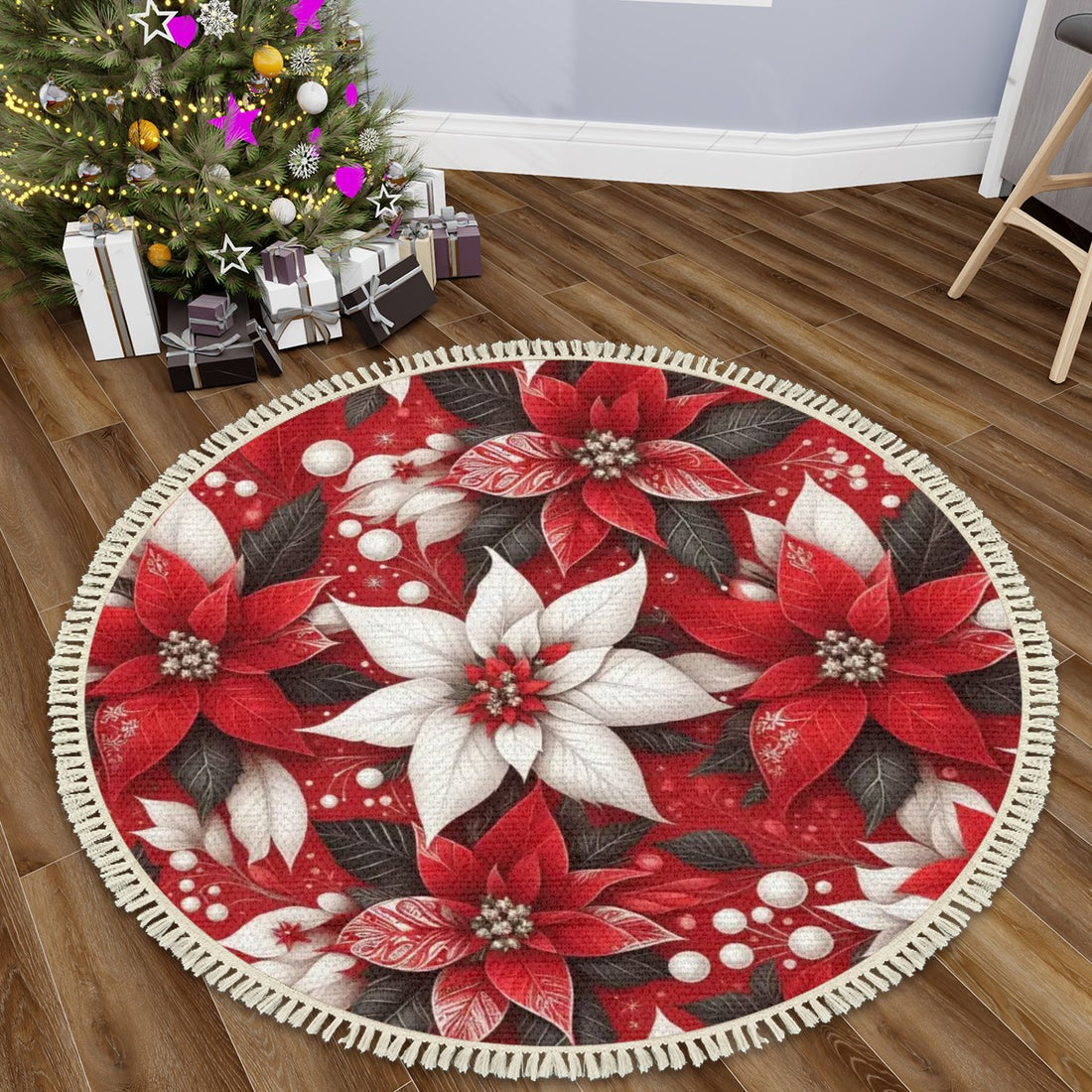 Multiple Sizes Round Area Rug with Tassels