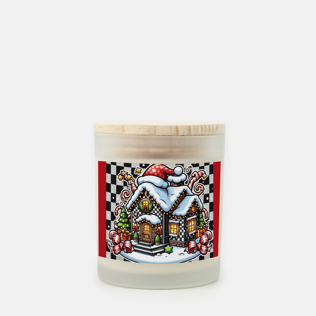 Candle Frosted Glass (Hand Poured 11 oz) Christmas House