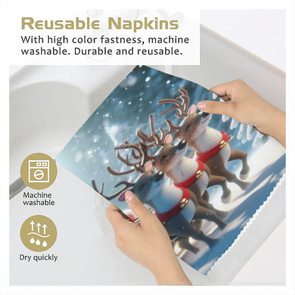 Napkin Fabric｜ Polyester - Santa is coming