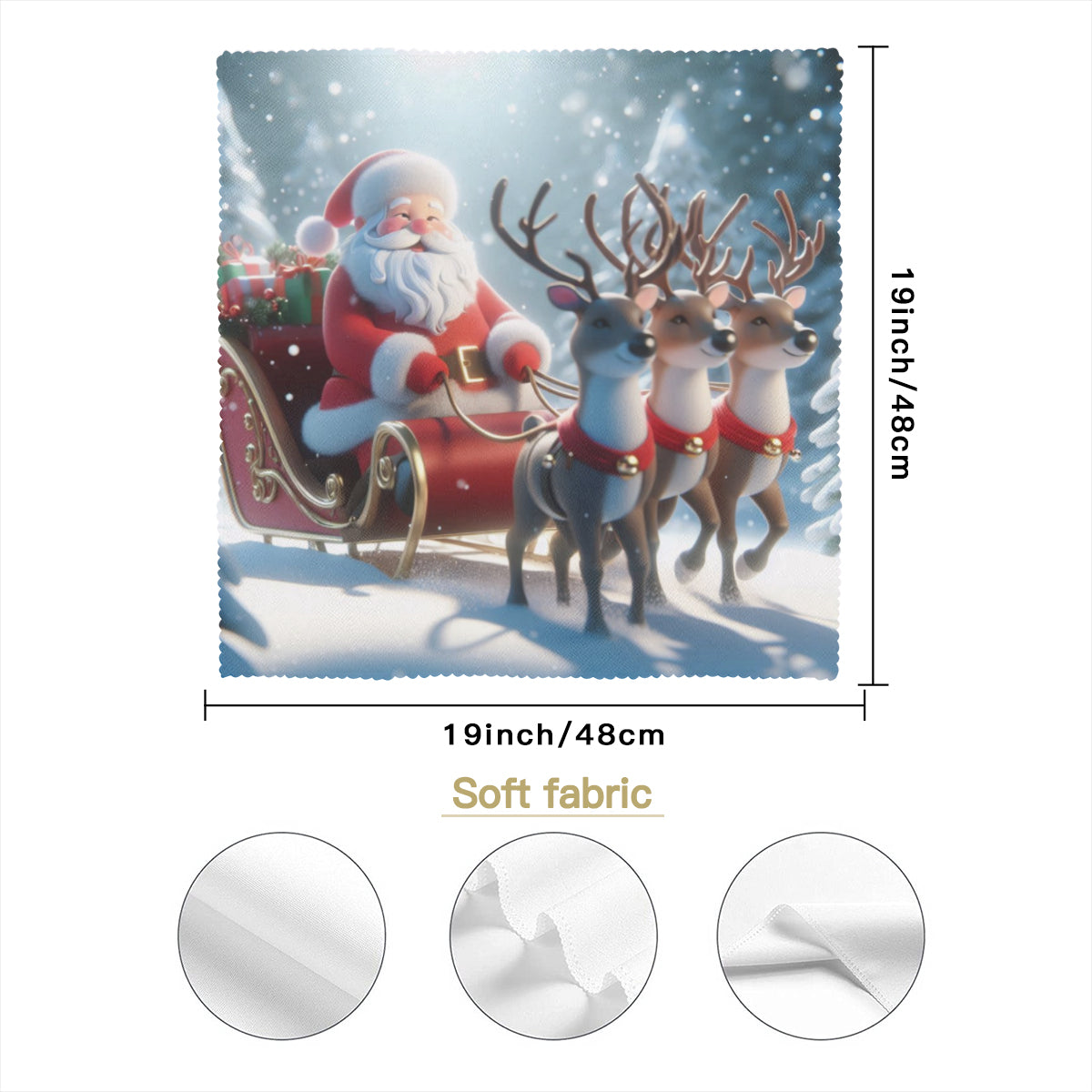 Napkin Fabric｜ Polyester - Santa is coming