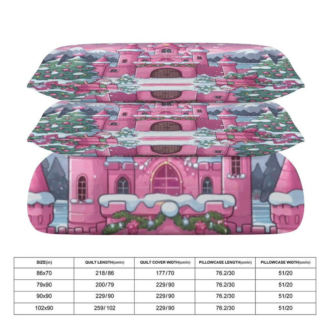 3-Piece Bedding Set-86&quot;×70&quot;/ 218×177cm (Dual-sidede Printing)