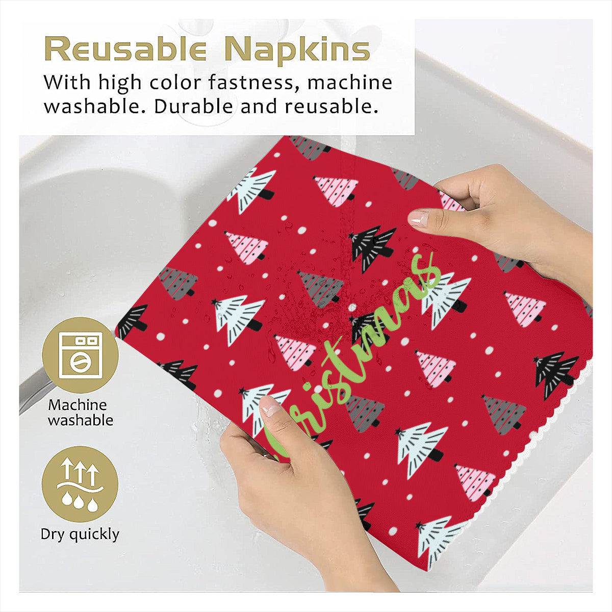 Napkin Fabric｜ Polyester - pattern Christmas