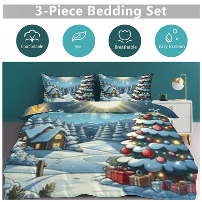 3-Piece Bedding Set-90&quot;x90&quot;/ 229x229cm (Dual-sided Printing)