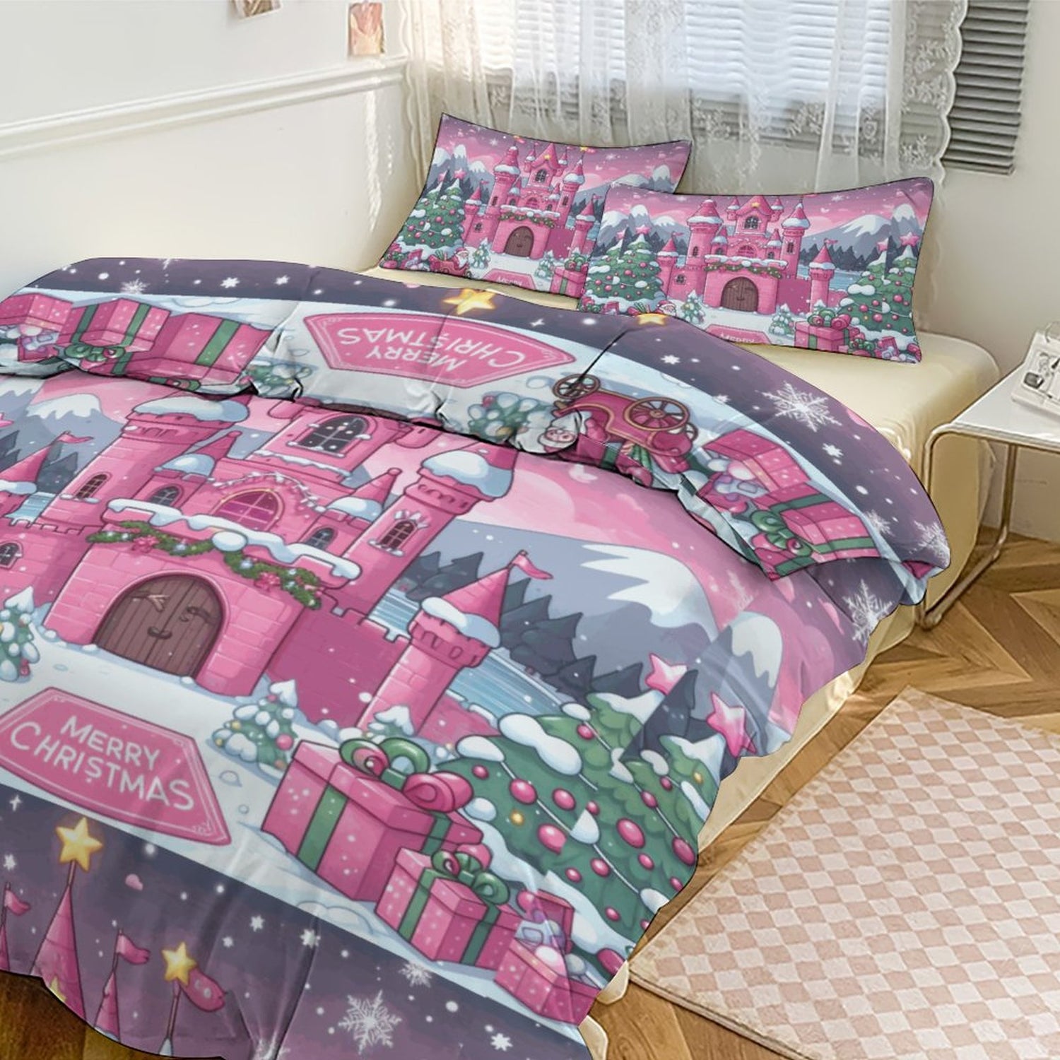 3-Piece Bedding Set-102&quot;x90&quot;/ 259x229cm (Dual-sided Printing)