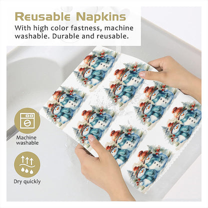 Napkin Fabric｜ Polyester - Snowman Christmas