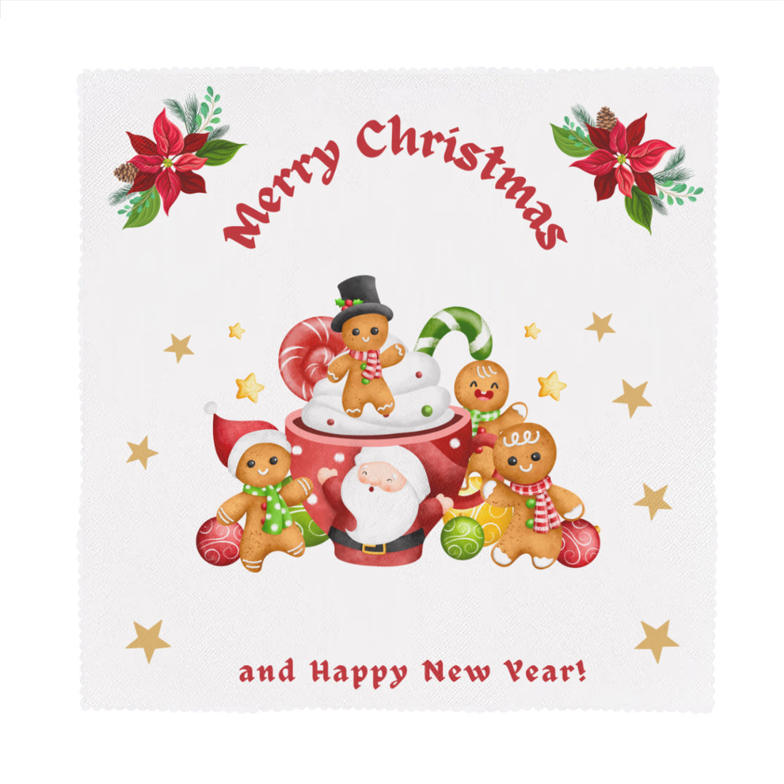 Napkin Fabric｜ Polyester - Cokies (3180 x 3180 px) (5) - White / 6PCS - ChristmasLoving.Shop