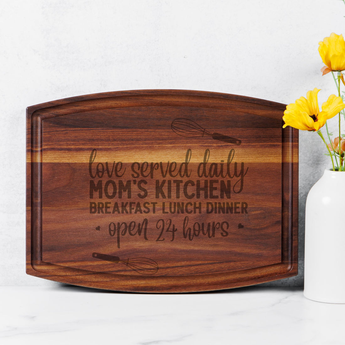 Arched Wood Cutting Board with Groove - 12&quot; x 9&quot;
