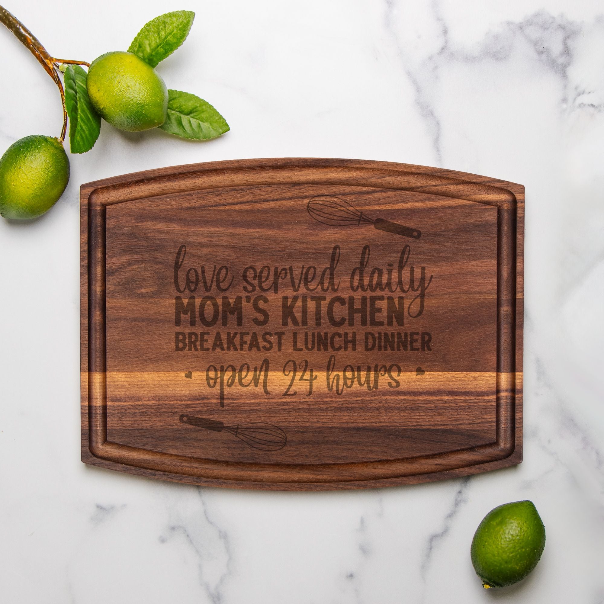 Arched Wood Cutting Board with Groove - 12&quot; x 9&quot;