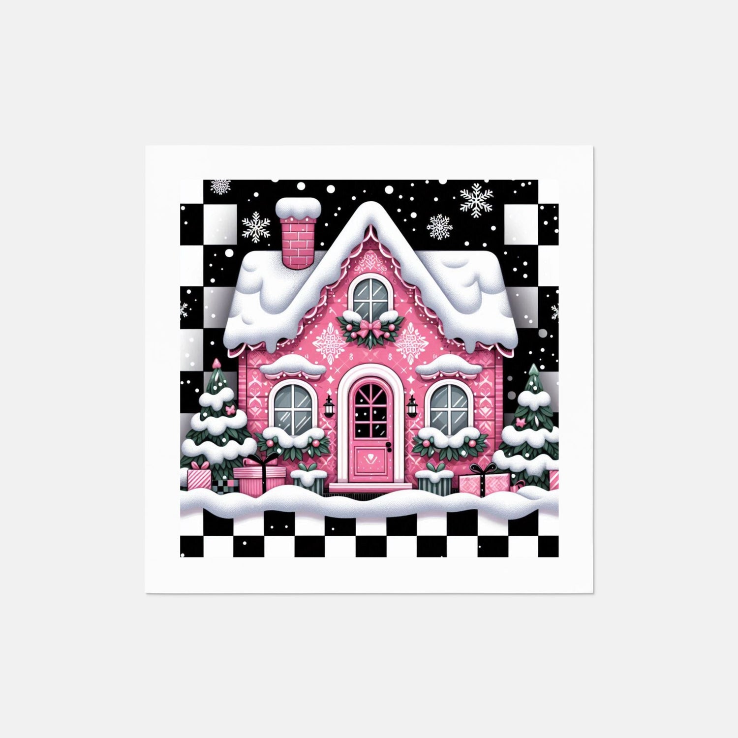 Luncheon Napkin (QTY 100) Christmas House Pink