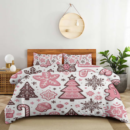 Christmas  Quilt Cover Four-Piece Set - White / 79x90 Inch - ChristmasLoving.Shop