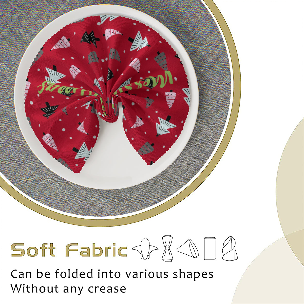 Napkin Fabric｜ Polyester - pattern Christmas