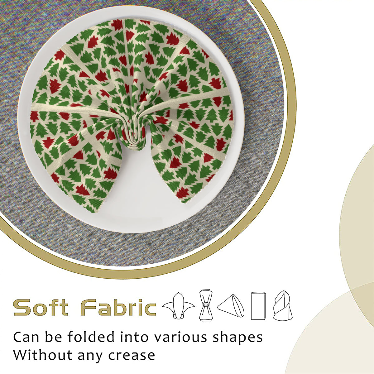 Christmas pattern Napkin Fabric｜ Polyester