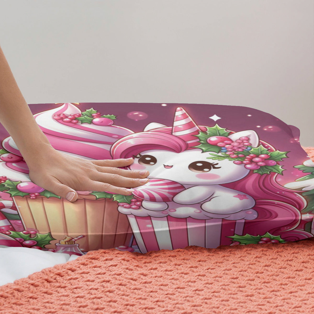 Quilt Cover Four-Piece Set (Double-Sided Printing) | Polyester - pink ch1