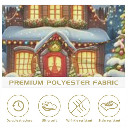 Christmas House Napkin Fabric｜ Polyester