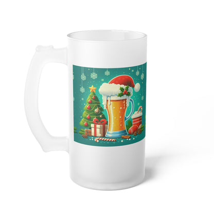 Christmas Frosted Glass Beer Mug