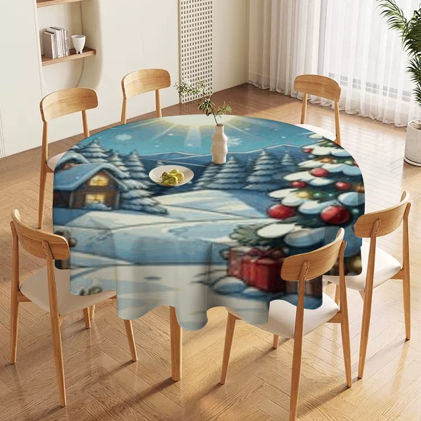 Round Tablecloth on Round Table