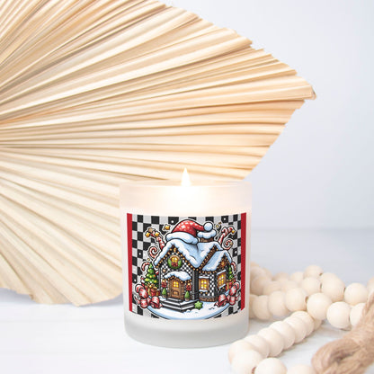 Candle Frosted Glass (Hand Poured 11 oz) Christmas House