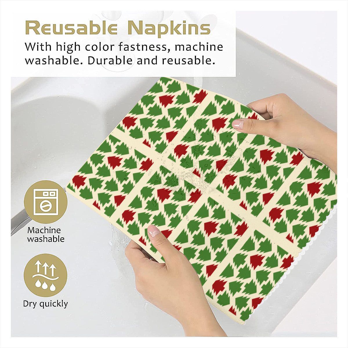 Christmas pattern Napkin Fabric｜ Polyester